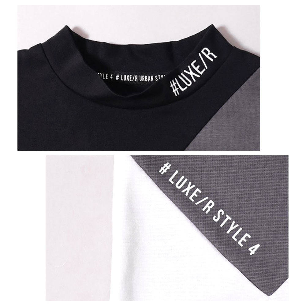 【MENS】LUXE/R GOLF スムース切替デザインモックネックカットソー